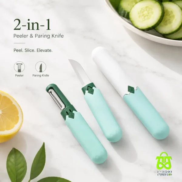 Two-in-one multi-function knife for Website 2-in-1 Knife and Peeler for home